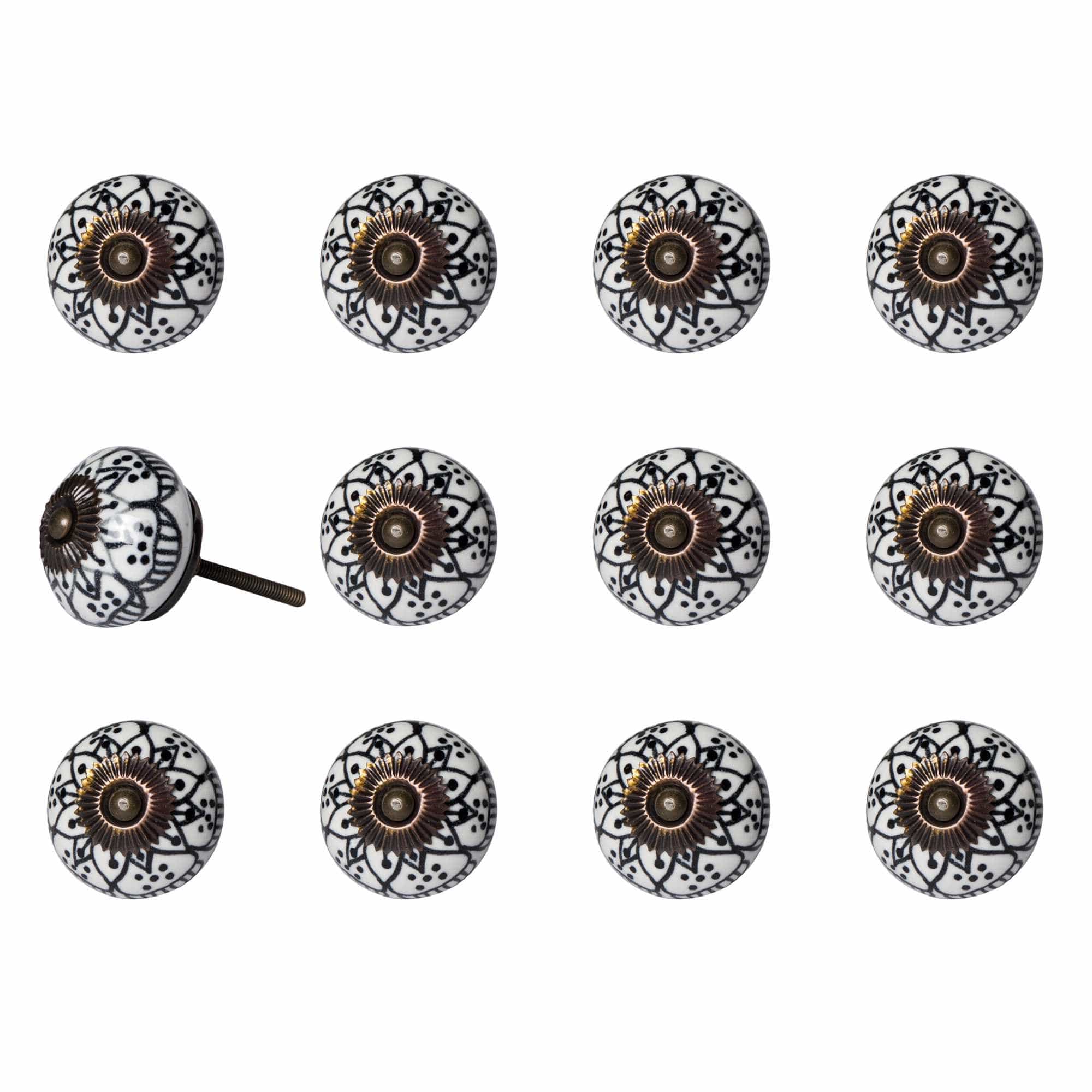1.5" X 1.5" X 1.5" Black White Copper Knobs 12 Pack - Homeroots - Flyclothing LLC