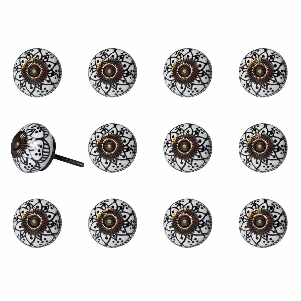 1.5" X 1.5" X 1.5" Black White Copper Knobs 12 Pack - Homeroots - Flyclothing LLC