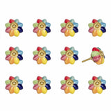 1.5" X 1.5" X 1.5" Green Blue Red And Yellow  Knobs 12 Pack - Homeroots