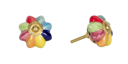 1.5" X 1.5" X 1.5" Green Blue Red And Yellow  Knobs 12 Pack - Homeroots