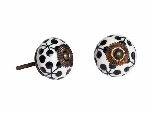 1.5" X 1.5" X 1.5" Black White And Cooper Knobs 12 Pack - Homeroots