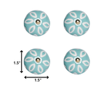 1.5" X 1.5" X 1.5" Turquoise White And Gold Knobs 12 Pack - Homeroots - Flyclothing LLC