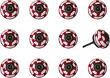 1.5" X 1.5" X 1.5" White Red And Navy Knobs 12 Pack - Homeroots