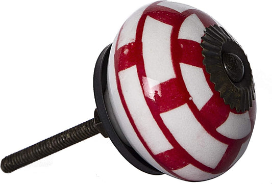 1.5" X 1.5" X 1.5" White Red And Navy Knobs 12 Pack - Homeroots