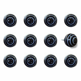 1.5" X 1.5" X 1.5" Black And Light Blue Knobs 12 Pack - Homeroots