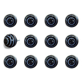 1.5" X 1.5" X 1.5" Black And Light Blue Knobs 12 Pack - Homeroots