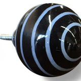 1.5" X 1.5" X 1.5" Black And Light Blue Knobs 12 Pack - Homeroots
