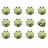 1.5" X 1.5" X 1.5" Yellow Green And Silver  Knobs 12 Pack - Homeroots