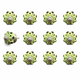 1.5" X 1.5" X 1.5" Yellow Green And Silver  Knobs 12 Pack - Homeroots