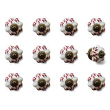 1.5" X 1.5" X 1.5" White Burgundy And Copper Knobs 12 Pack - Homeroots - Flyclothing LLC