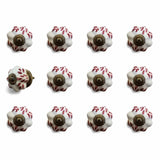 1.5" X 1.5" X 1.5" White Burgundy And Copper Knobs 12 Pack - Homeroots
