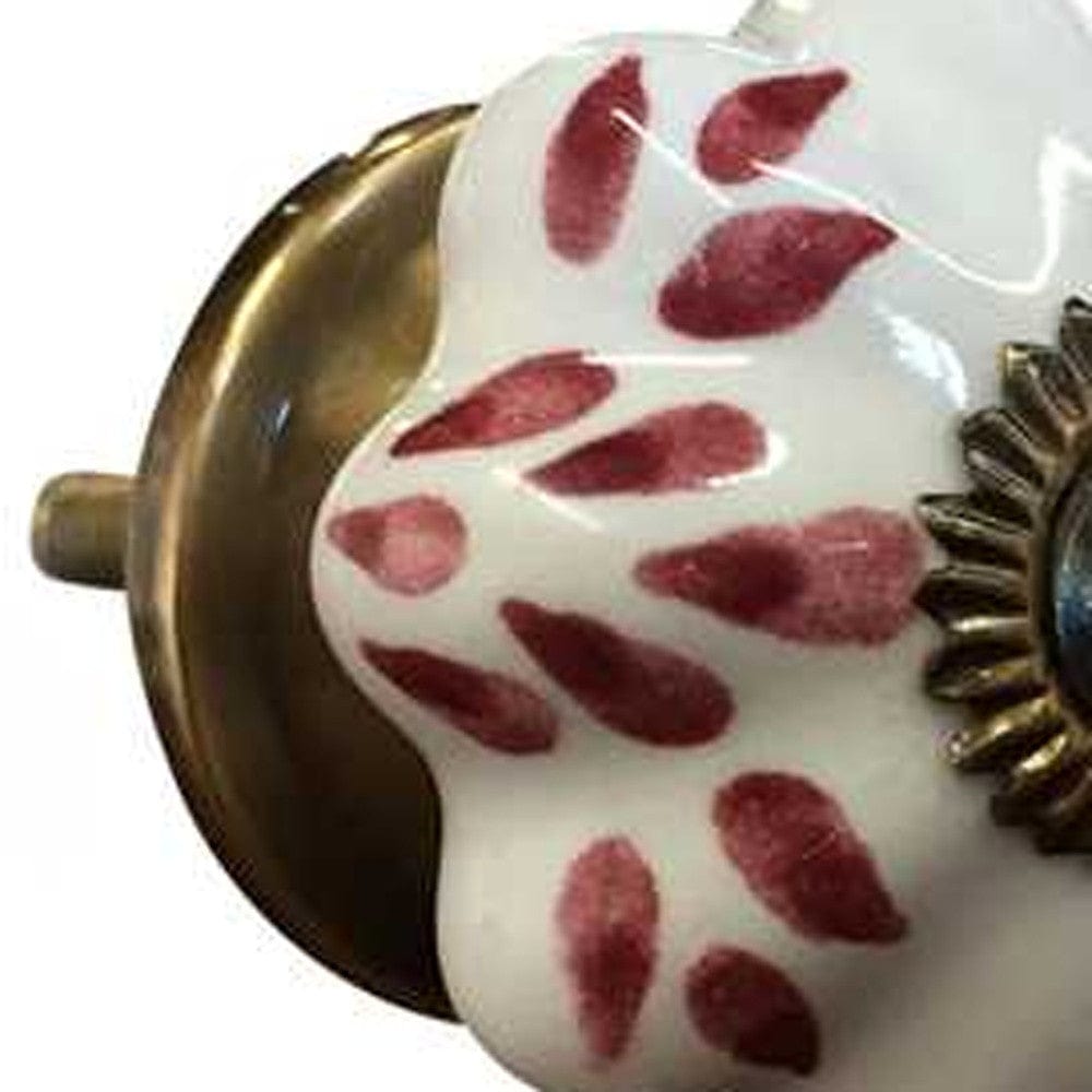 1.5" X 1.5" X 1.5" White Burgundy And Copper Knobs 12 Pack - Homeroots - Flyclothing LLC