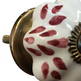 1.5" X 1.5" X 1.5" White Burgundy And Copper Knobs 12 Pack - Homeroots