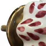 1.5" X 1.5" X 1.5" White Burgundy And Copper Knobs 12 Pack - Homeroots