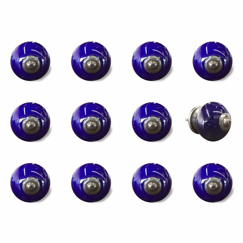 1.5" X 1.5" X 1.5" Navy And Copper  Knobs 12 Pack - Homeroots