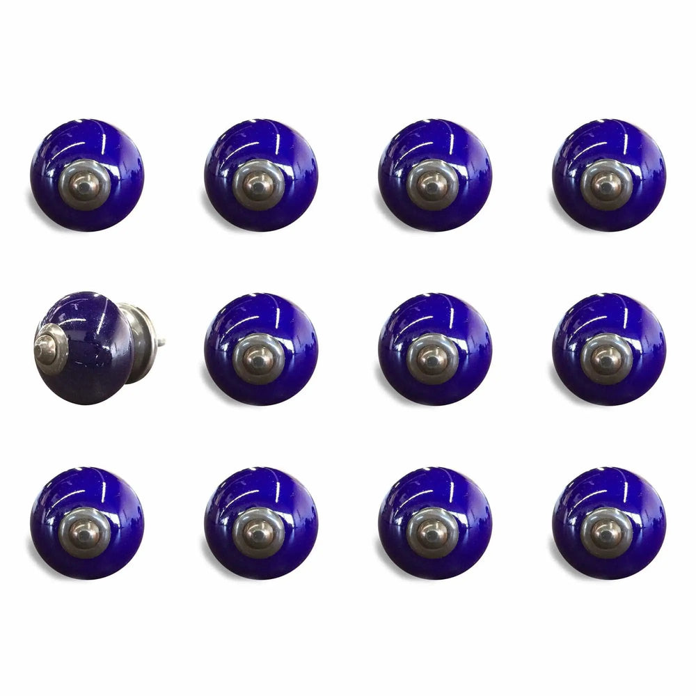 1.5" X 1.5" X 1.5" Navy And Copper  Knobs 12 Pack - Homeroots