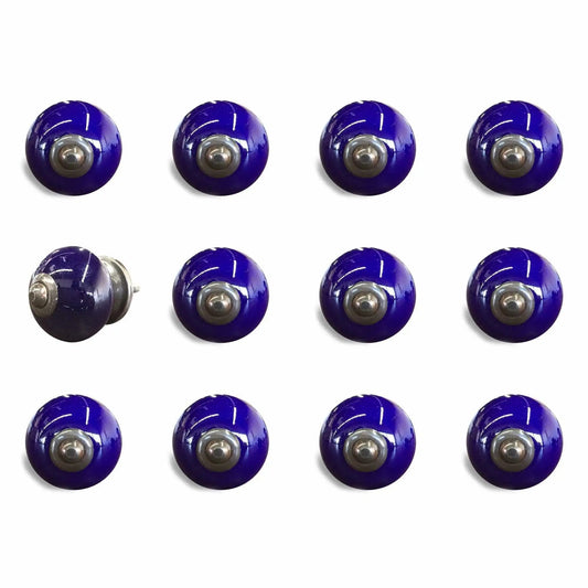 1.5" X 1.5" X 1.5" Navy And Copper  Knobs 12 Pack - Homeroots