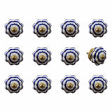 1.5" X 1.5" X 1.5" White Blue And Copper  Knobs 12 Pack - Homeroots