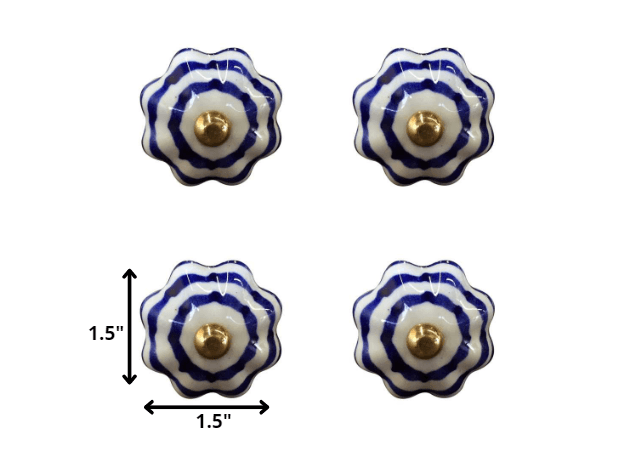 1.5" X 1.5" X 1.5" White Blue And Copper Knobs 12 Pack - Homeroots - Flyclothing LLC
