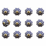 1.5" X 1.5" X 1.5" White Blue And Copper  Knobs 12 Pack - Homeroots