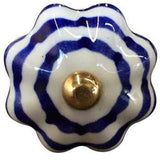 1.5" X 1.5" X 1.5" White Blue And Copper  Knobs 12 Pack - Homeroots
