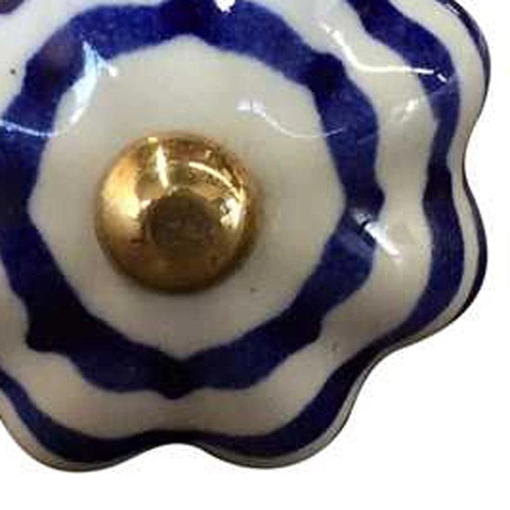1.5" X 1.5" X 1.5" White Blue And Copper Knobs 12 Pack - Homeroots - Flyclothing LLC