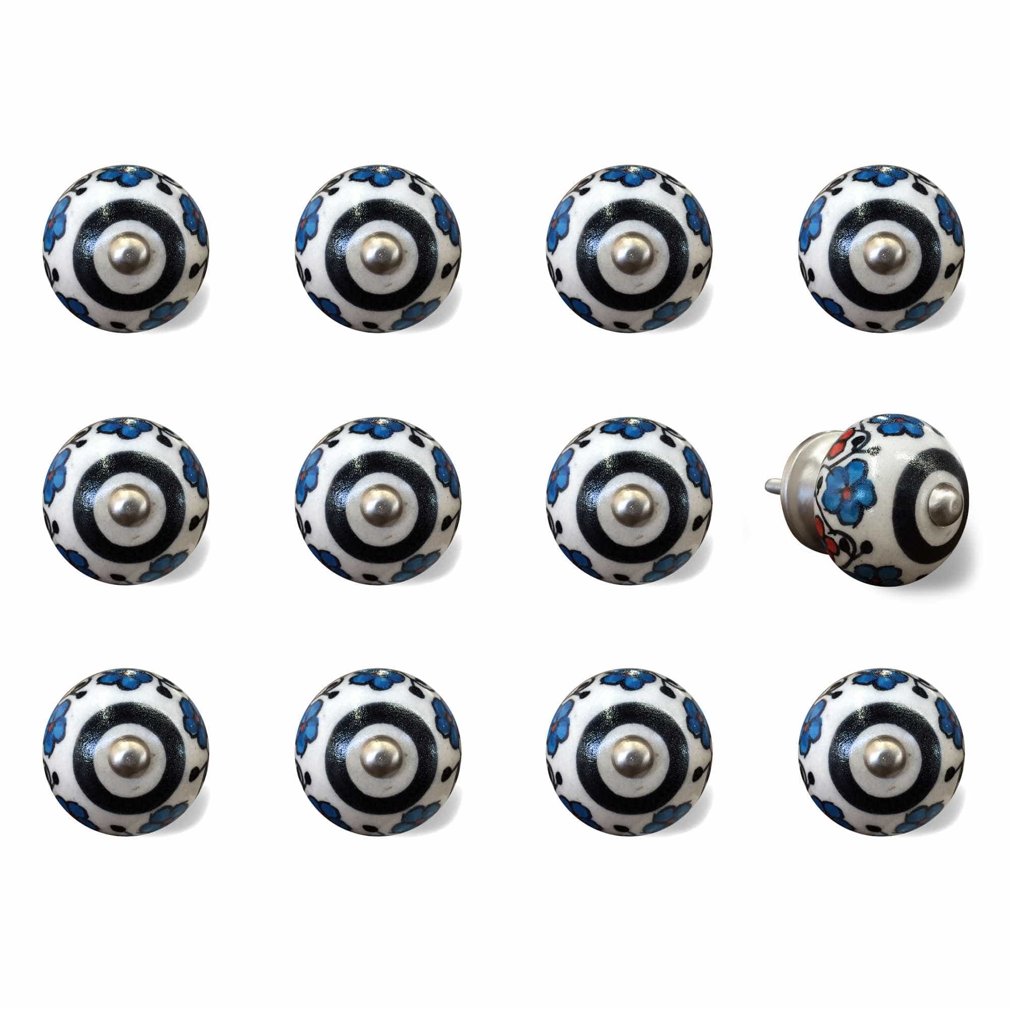 1.5" X 1.5" X 1.5" White Black And Navy Knobs 12 Pack - Homeroots - Flyclothing LLC