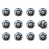 1.5" X 1.5" X 1.5" White Black And Navy  Knobs 12 Pack - Homeroots