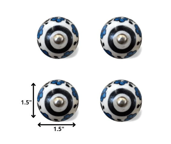 1.5" X 1.5" X 1.5" White Black And Navy Knobs 12 Pack - Homeroots - Flyclothing LLC