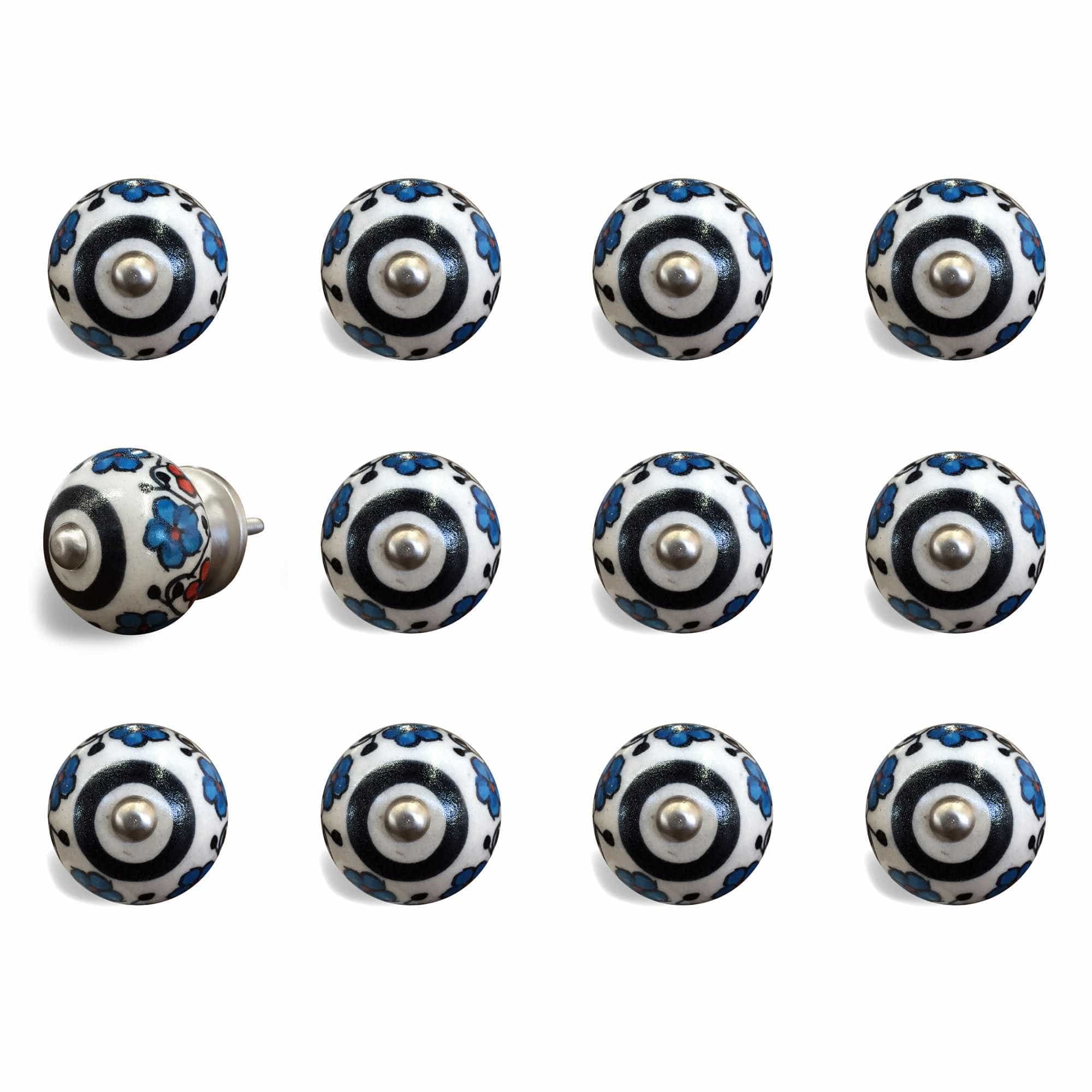 1.5" X 1.5" X 1.5" White Black And Navy Knobs 12 Pack - Homeroots - Flyclothing LLC