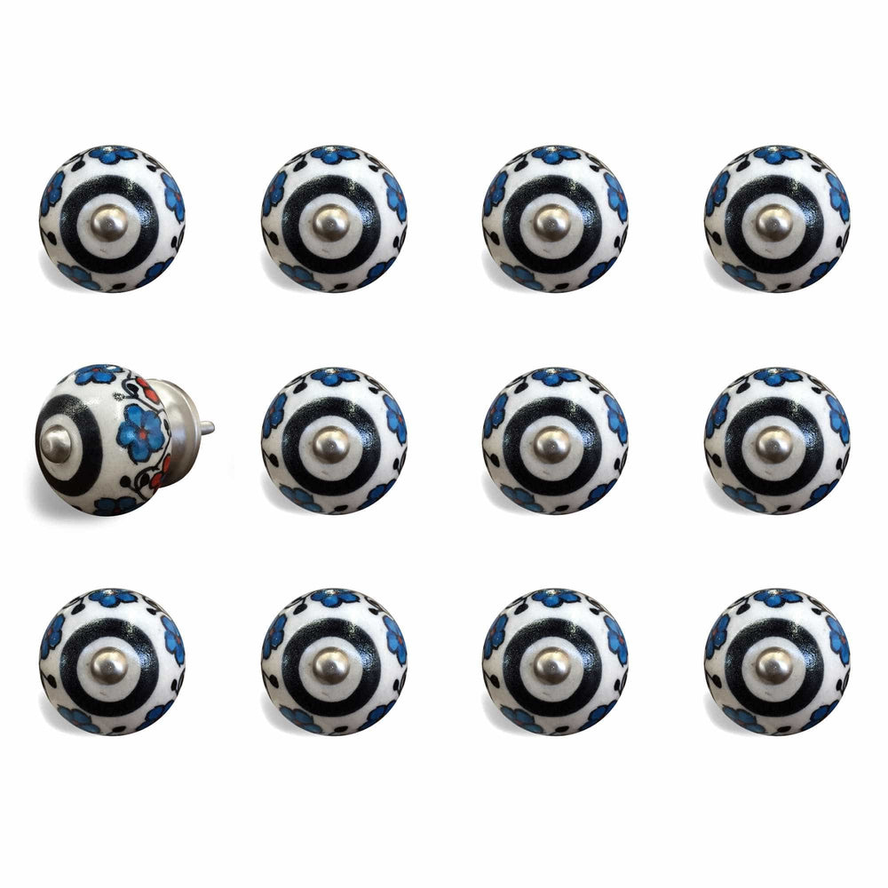 1.5" X 1.5" X 1.5" White Black And Navy Knobs 12 Pack - Homeroots - Flyclothing LLC