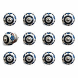 1.5" X 1.5" X 1.5" White Black And Navy  Knobs 12 Pack - Homeroots