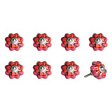 1.5" X 1.5" X 1.5" Hues Of Pink Red And Green  Knobs 8 Pack - Homeroots