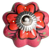 1.5" X 1.5" X 1.5" Hues Of Pink Red And Green  Knobs 8 Pack - Homeroots