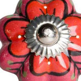 1.5" X 1.5" X 1.5" Hues Of Pink Red And Green  Knobs 8 Pack - Homeroots