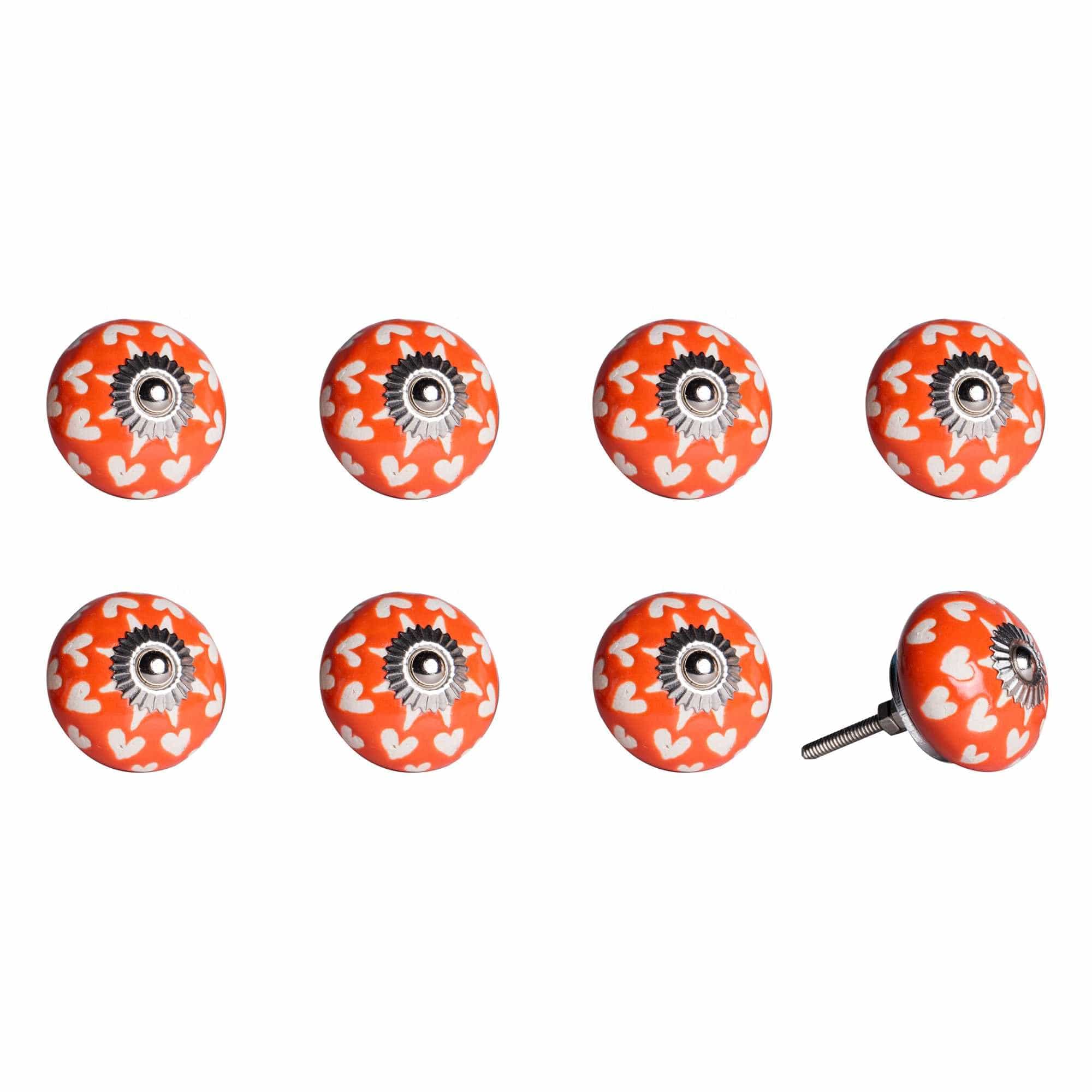1.5" X 1.5" X 1.5" Hues Of Orange White And Silver Knobs 8 Pack - Homeroots - Flyclothing LLC