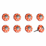 1.5" X 1.5" X 1.5" Hues Of Orange White And Silver  Knobs 8 Pack - Homeroots