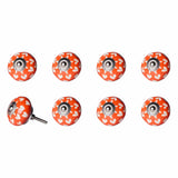 1.5" X 1.5" X 1.5" Hues Of Orange White And Silver  Knobs 8 Pack - Homeroots
