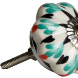 1.5" X 1.5" X 1.5" Hues Of White Green And Black  Knobs 8 Pack - Homeroots