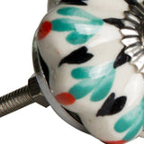1.5" X 1.5" X 1.5" Hues Of White Green And Black  Knobs 8 Pack - Homeroots