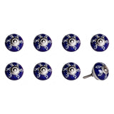 1.5" X 1.5" X 1.5" Hues Of White Navy And Silver  Knobs 8 Pack - Homeroots