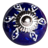 1.5" X 1.5" X 1.5" Hues Of White Navy And Silver  Knobs 8 Pack - Homeroots