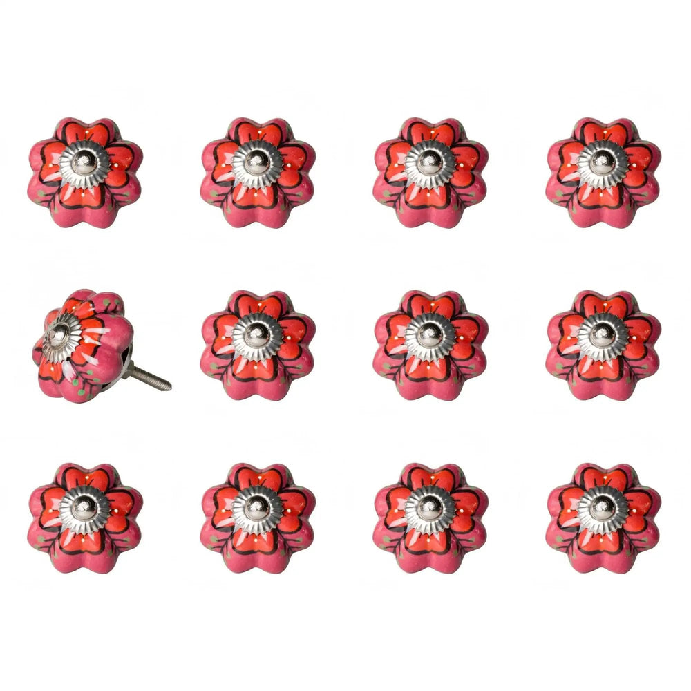 1.5" X 1.5" X 1.5" Pink Red And Green Knobs 12 Pack - Homeroots - Flyclothing LLC
