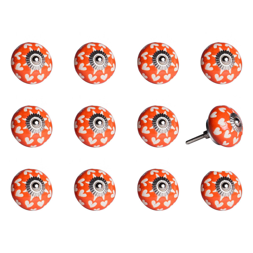 1.5" X 1.5" X 1.5" Orange White And Silver  Knobs 12 Pack - Homeroots