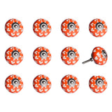 1.5" X 1.5" X 1.5" Orange White And Silver  Knobs 12 Pack - Homeroots