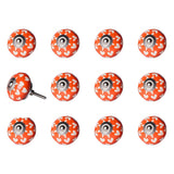 1.5" X 1.5" X 1.5" Orange White And Silver  Knobs 12 Pack - Homeroots
