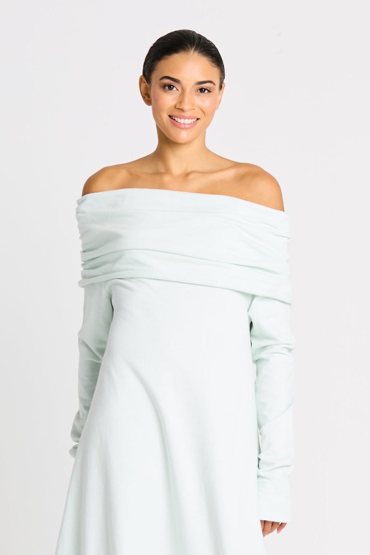 French Terry Curtain Dress - Mint - PLANET by Lauren G - Flyclothing LLC