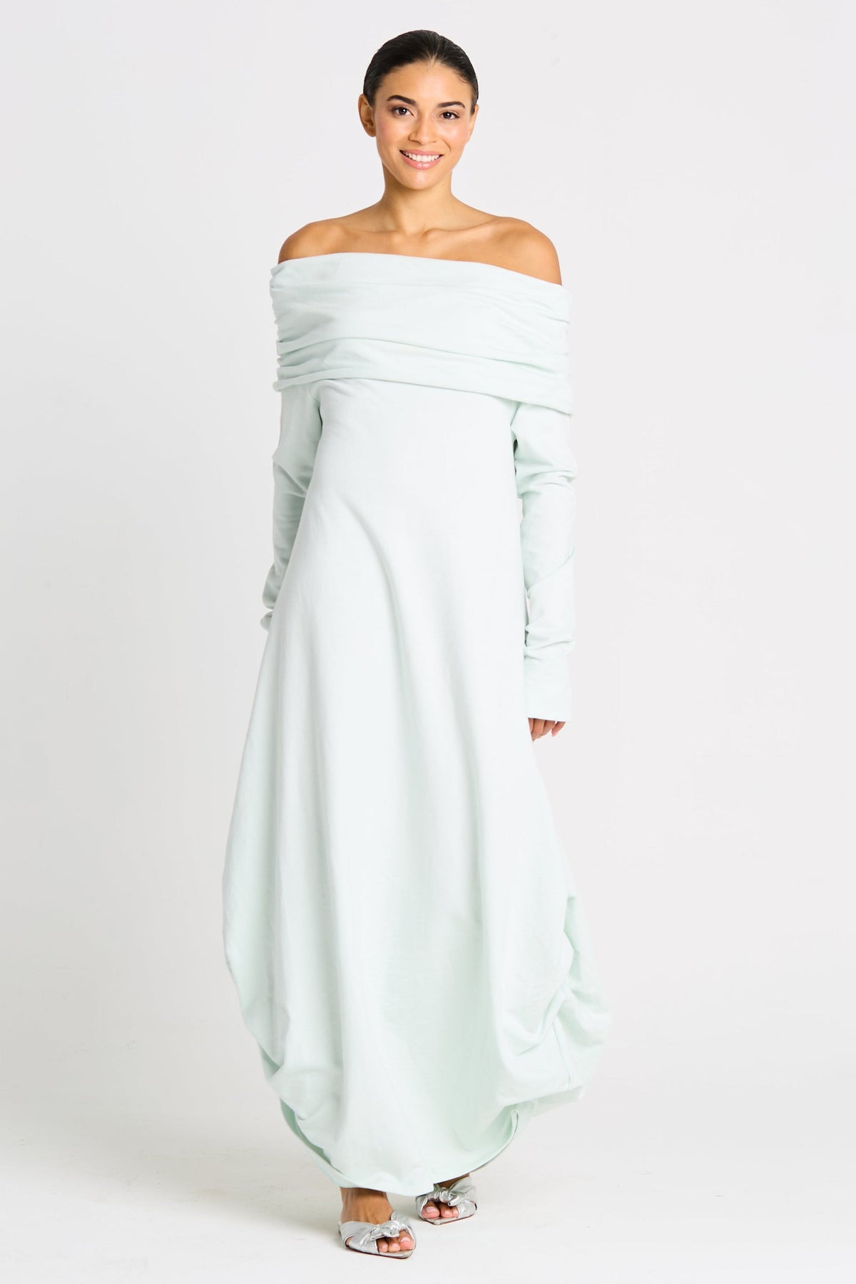 French Terry Curtain Dress - Mint - PLANET by Lauren G - Flyclothing LLC