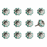 1.5" X 1.5" X 1.5" White Green And Black  Knobs 12 Pack - Homeroots