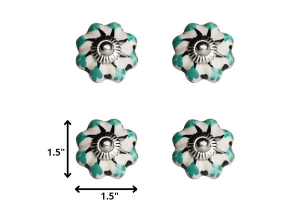 1.5" X 1.5" X 1.5" White Green And Black Knobs 12 Pack - Homeroots - Flyclothing LLC